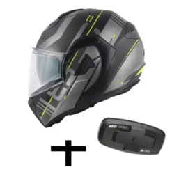 Bundle Casco Givi X.30 Pulsar Nero Titanio Giallo Fluo con Interfono Givi I319S