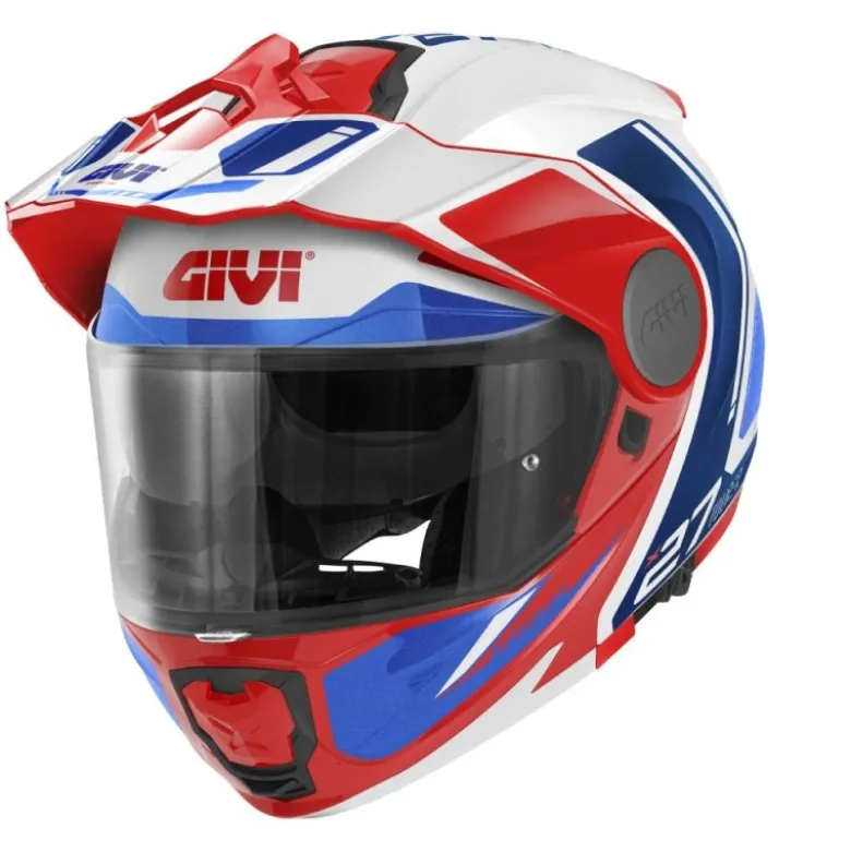 Bundle Casco Givi X.27 Tourer Graphic Bianco Blu Rosso con Interfono Givi I319S