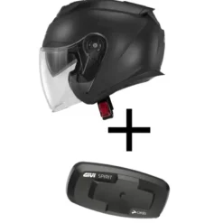 Bundle Casco Jet Givi X.25 Solid Nero con Interfono Givi I319S