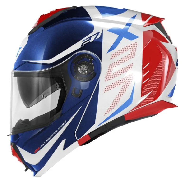 Bundle Casco Modulare Givi X.27 Dimension Bianco Blu Rosso con Interfono Givi I319S