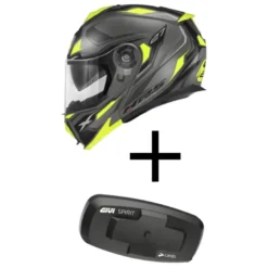 Bundle Casco Modulare Givi X.27 Sector Titanio Opaco Nero Giallo con Interfono Givi I319S