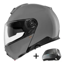 Bundle Casco Modulare Schuberth C5 Anc Concrete Grigio con Interfono Sc Edge Anc