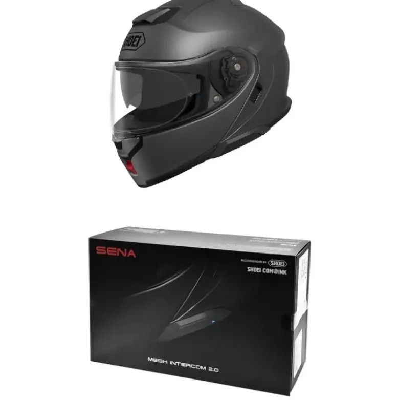 Bundle Shoei Neotec 3 Grigio Scuro Opaco + Interfono SRL-3