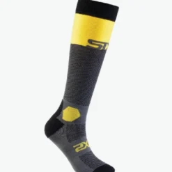 Calza Lunga Rinforzata Unisex Sixs LONG RACING V2 Dark Grigio Giallo