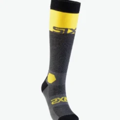 Calza Lunga Rinforzata Unisex Sixs LONG RACING V2 Dark Grigio Giallo