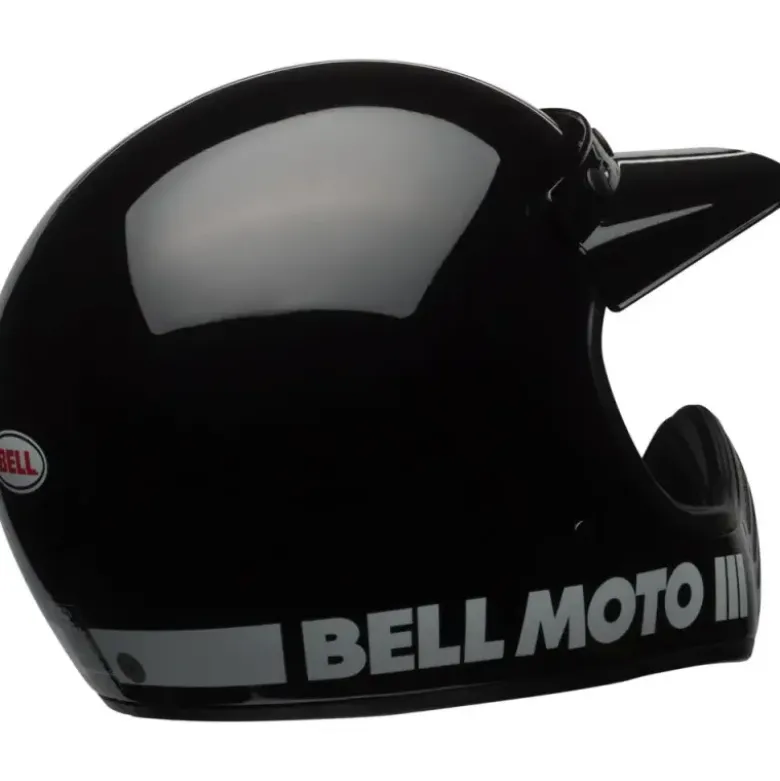 Casco Cross Bell Moto-3 Nero Lucido