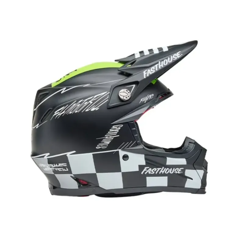 Casco Cross Bell Moto-9s Flex 2025 Fasthouse Smoke Bomb Nero Giallo