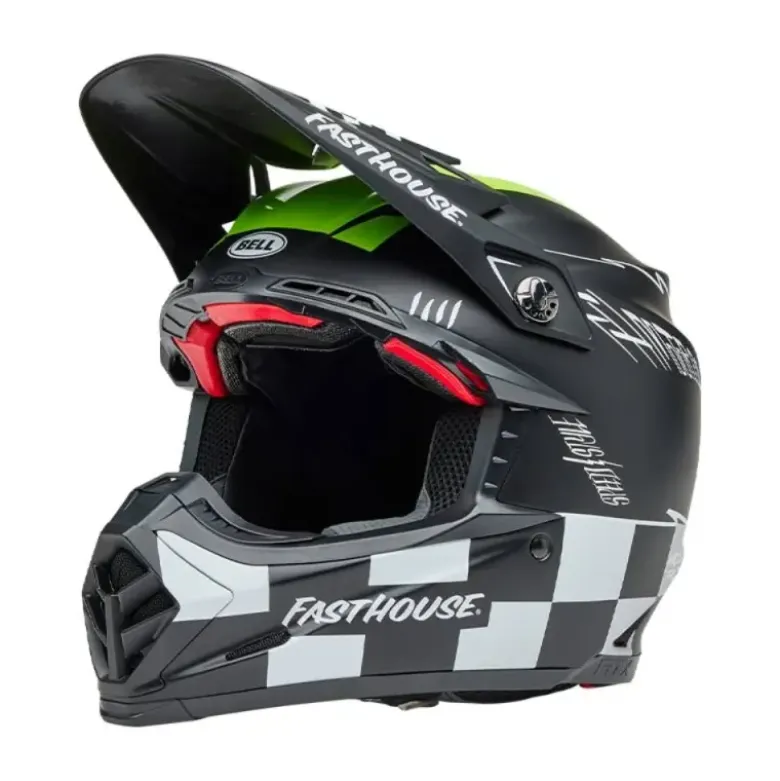 Casco Cross Bell Moto-9s Flex 2025 Fasthouse Smoke Bomb Nero Giallo