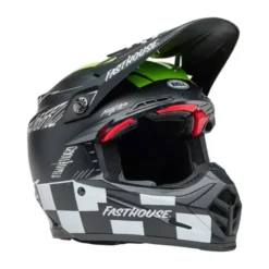 Casco Cross Bell Moto-9s Flex 2025 Fasthouse Smoke Bomb Nero Giallo