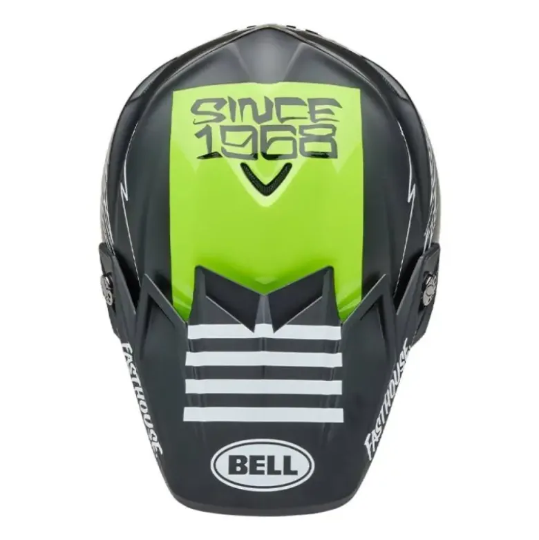 Casco Cross Bell Moto-9s Flex 2025 Fasthouse Smoke Bomb Nero Giallo