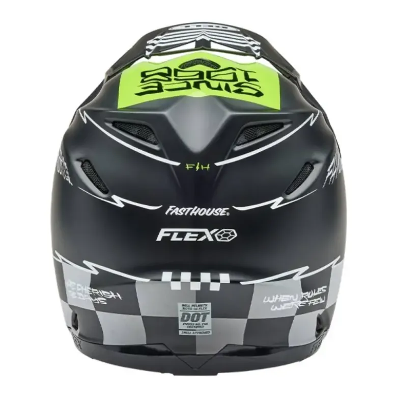 Casco Cross Bell Moto-9s Flex 2025 Fasthouse Smoke Bomb Nero Giallo