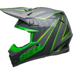 Casco Cross Bell Moto-9s Flex 2023 Sprite Grigio Verde Ece 06