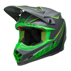 Casco Cross Bell Moto-9s Flex 2023 Sprite Grigio Verde Ece 06