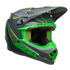 Casco Cross Bell Moto-9s Flex 2023 Sprite Grigio Verde Ece 06