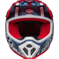Casco Cross Bell MX-9 Mips Offset Bianco Blu Metallico Opaco