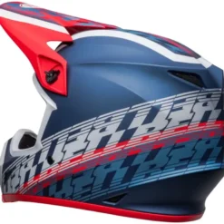 Casco Cross Bell MX-9 Mips Offset Bianco Blu Metallico Opaco
