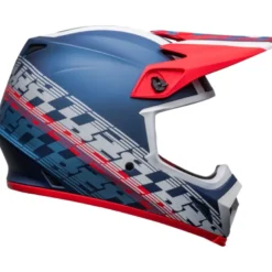 Casco Cross Bell MX-9 Mips Offset Bianco Blu Metallico Opaco