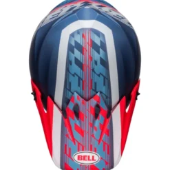 Casco Cross Bell MX-9 Mips Offset Bianco Blu Metallico Opaco