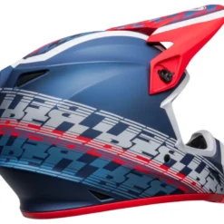 Casco Cross Bell MX-9 Mips Offset Bianco Blu Metallico Opaco
