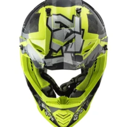 Casco Cross Enduro Ls2 Mx437 Fast Evo Crusher Nero Giallo Alta Visibilità