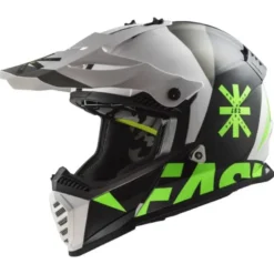 Casco Cross Enduro Ls2 Mx437 Fast Evo Heavy Nero Bianco