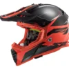 Casco Cross Enduro Ls2 Mx437 Fast Evo Roar Nero Opaco Rosso -