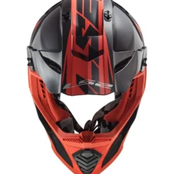 Casco Cross Enduro Ls2 Mx437 Fast Evo Roar Nero Opaco Rosso -