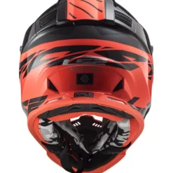 Casco Cross Enduro Ls2 Mx437 Fast Evo Roar Nero Opaco Rosso -