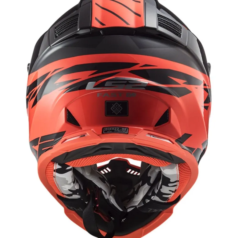 Casco Cross Enduro Ls2 Mx437 Fast Evo Roar Nero Opaco Rosso -