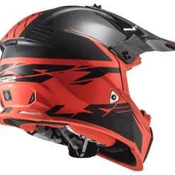 Casco Cross Enduro Ls2 Mx437 Fast Evo Roar Nero Opaco Rosso -
