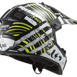 Casco Cross Enduro Ls2 Mx437 Fast Evo Verve Nero Bianco