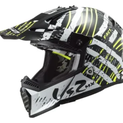 Casco Cross Enduro Ls2 Mx437 Fast Evo Verve Nero Bianco