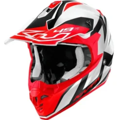 Casco Cross Kappa KV49 Evo Great Bianco Lucido Rosso Nero