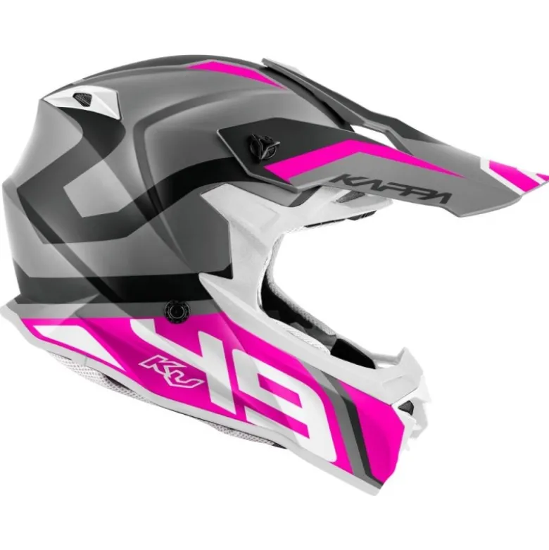 Casco Cross Kappa KV49 Evo Great Titanio Opaco Rosa