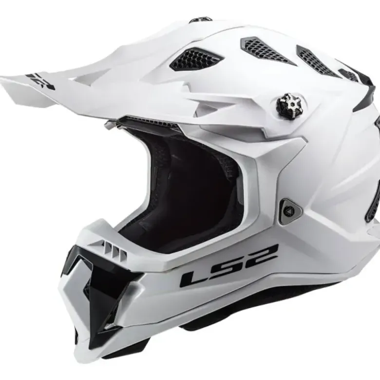 Casco Cross Ls2 Mx700 Subverter Evo II Solid Bianco Lucido