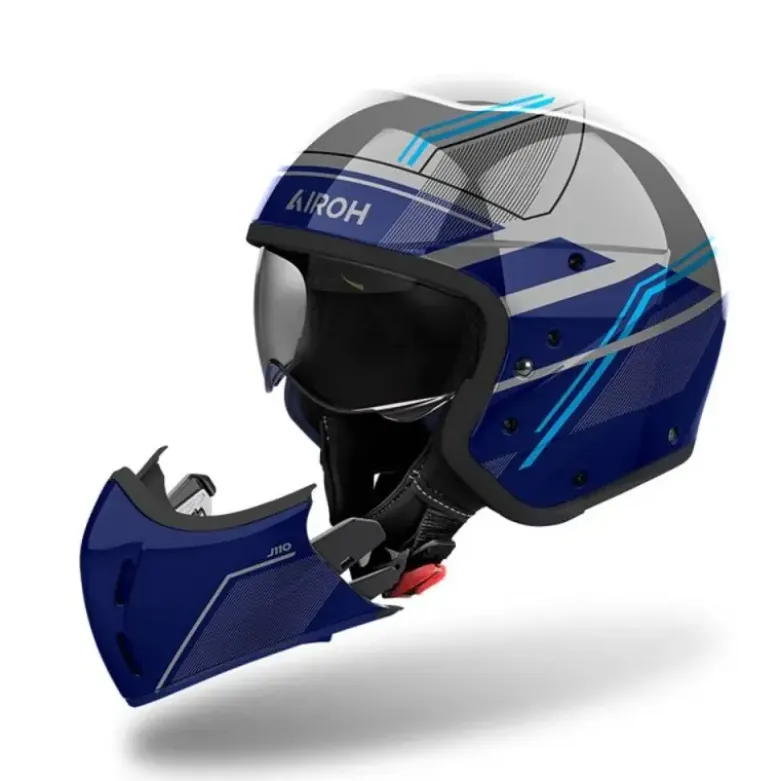 Casco Crossover Airoh J 110 Slim Blu Lucido