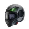 Casco Crossover Caberg Ghost X Vyrus Nero Opaco Grigio Verde Fluo