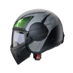 Casco Crossover Caberg Ghost X Vyrus Nero Opaco Grigio Verde Fluo