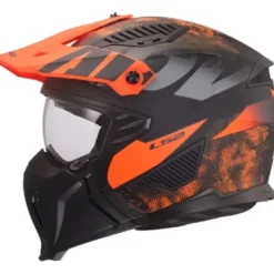 Casco Crossover Ls2 OF606 Drifter Gas Grigio Arancione Opaco