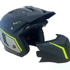 Casco Crossover MPH Harrier Cuby Nero Giallo Grigio Opaco