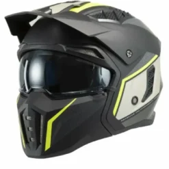 Casco Crossover MPH Harrier Cuby Nero Giallo Grigio Opaco