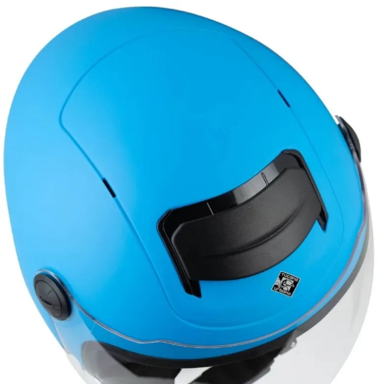 Casco Demi-jet Bambino Tucano Urbano El'Kid Blu Chiaro Opaco