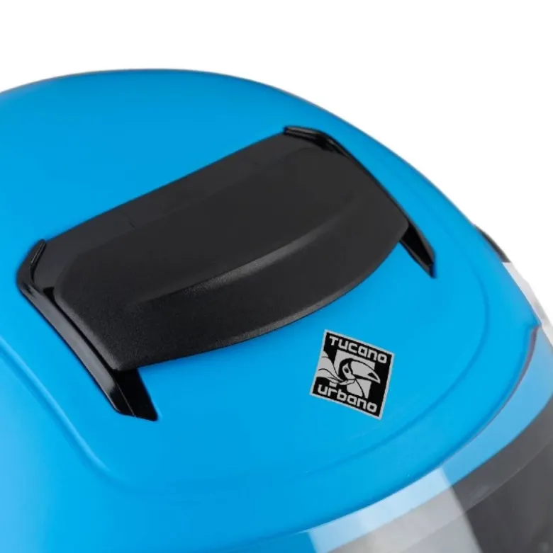 Casco Demi-jet Bambino Tucano Urbano El'Kid Blu Chiaro Opaco