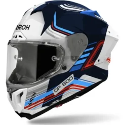 Casco Integrale Airoh Gp800 Hurricane Bianco Blu Rosso Lucido
