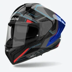 Casco Integrale Airoh Matryx Rocket Blu Rosso Lucido