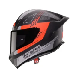 Casco Integrale Caberg Roxter Colt Nero Opaco Rosso Fluo Grigio