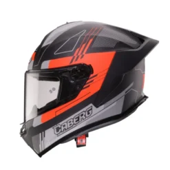 Casco Integrale Caberg Roxter Colt Nero Opaco Rosso Fluo Grigio