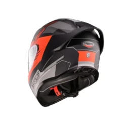 Casco Integrale Caberg Roxter Colt Nero Opaco Rosso Fluo Grigio