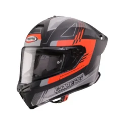 Casco Integrale Caberg Roxter Colt Nero Opaco Rosso Fluo Grigio