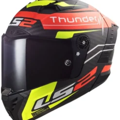 Casco Integrale Carbonio Ls2 FF805 Thunder C Black Attack Rosso Opaco Giallo
